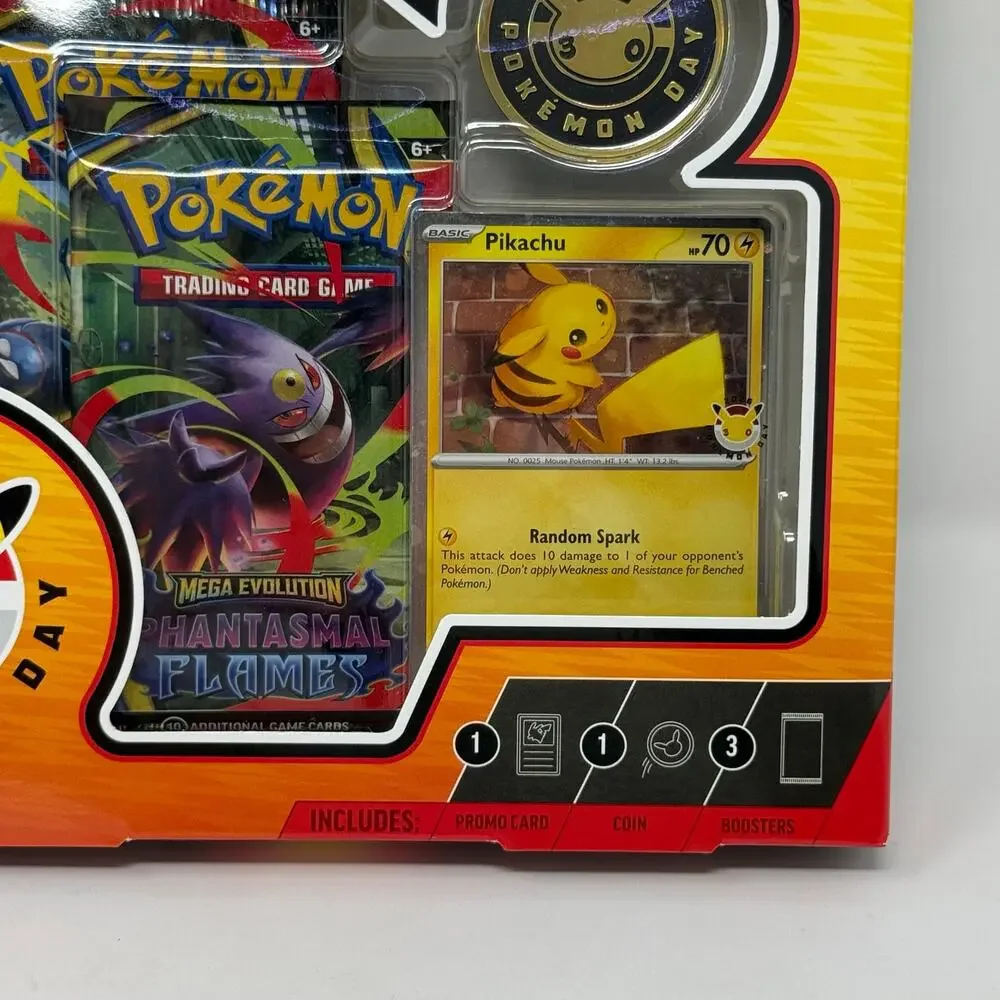 Pokemon TCG Pokemon Day 2026 Collection Box Pikachu Promo Coin 3 Booster Packs